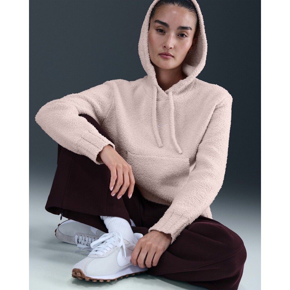 Nike Women's Plush Sherpa Hoodie in Light Pink - Picture 4 of 12